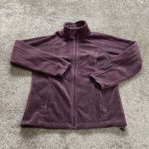 Columbia Jacket Adult Large Purple Soft Fleece Full Zip Pockets Hiking Outdoor